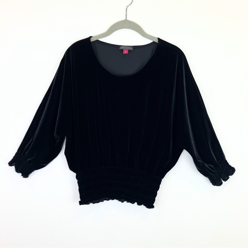 Vince Camuto Dolman Sleeve Velvet Top - Picture 2 of 6